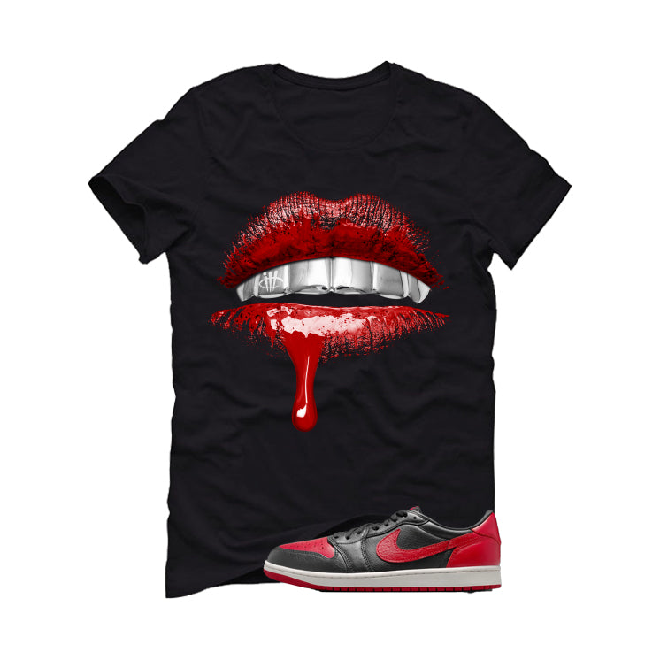 Air Jordan 1 Low OG Banned Matching T-Shirt, Sweatshirts & Hoodies Black T-Shirt (Lips)| illcurrency