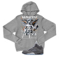 Air Jordan 5 Wolf Grey Matching T-Shirt, Sweatshirts & Hoodies Grey T-Shirt (Money Moves)