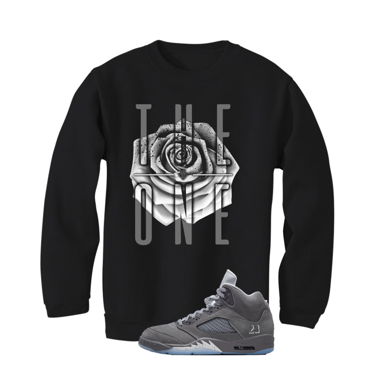 Air Jordan 5 Wolf Grey Matching T-Shirt, Sweatshirts & Hoodies Black T-Shirt (The One)| illcurrency