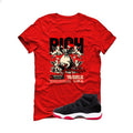 Air Jordan 11 Bred Velvet Red T-Shirt (Rich Hustler)| illcurrency
