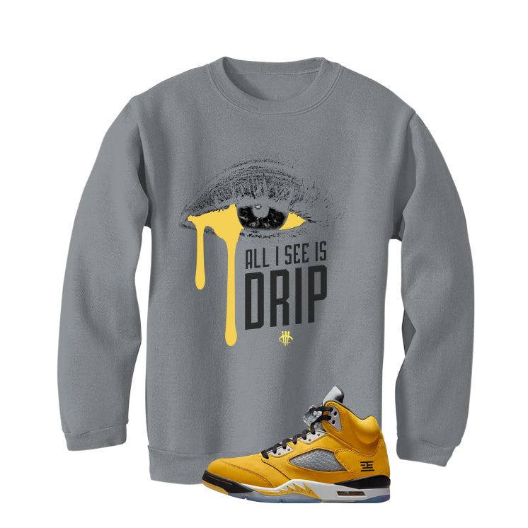 Air Jordan 5 Tokyo Matching T-Shirt, Sweatshirts & Hoodies Grey T-Shirt (All I See Is Drip)| illcurrency