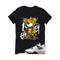 Air Jordan 4 Tour Yellow Matching T-Shirt Black T-Shirt (Stitchez)| illcurrency