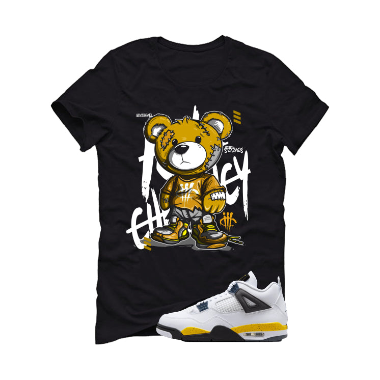 Air Jordan 4 Tour Yellow Matching T-Shirt Black T-Shirt (Stitchez)| illcurrency