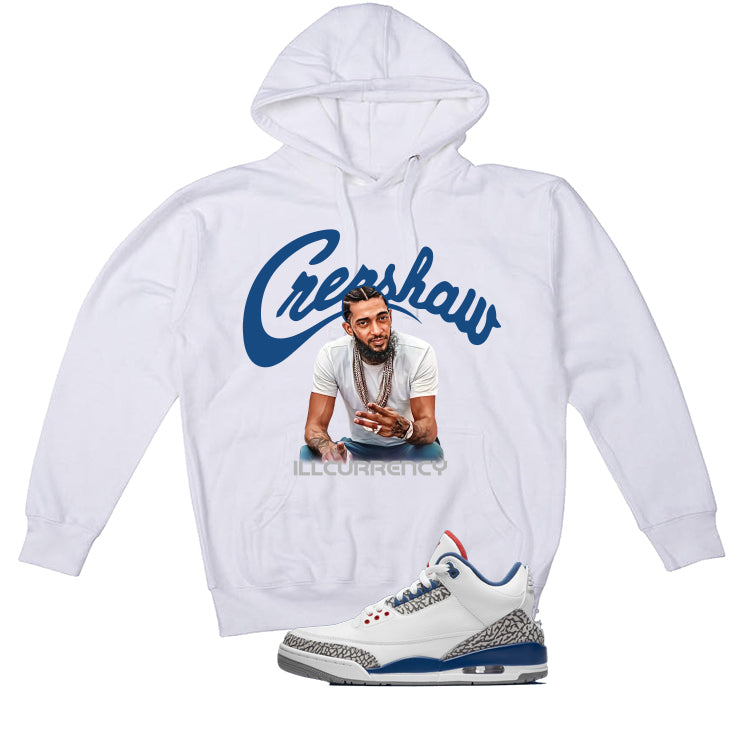 Air Jordan 3 True Blue Matching T-Shirt White T-Shirt (Crenshaw)| illcurrency