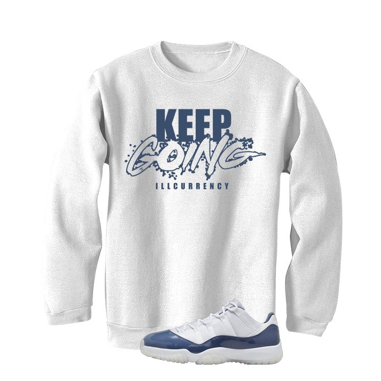 Air Jordan 11 Low Diffused Blue White T-Shirt (keep Going)| illcurrency