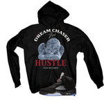 Air Jordan 5 Black Metallic Reimagined Black T-Shirt (Dream Chaser Angel)| illcurrency