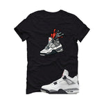 Air Jordan 4 White Cement Black T-Shirt (Splash Shoe)| illcurrency