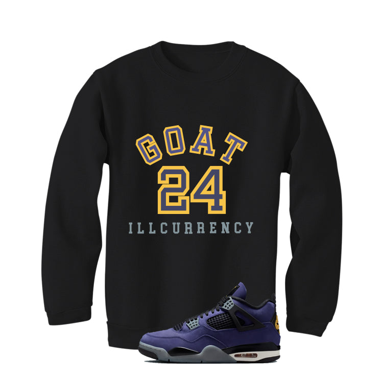 Air Jordan 4 OG Lakers Matching T-Shirt, Sweatshirts & Hoodies Black T-Shirt (Goat 24)| illcurrency