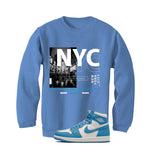 Air Jordan 1 High OG UNC Reimagined Carolina Blue T-Shirt (City Never Sleeps)| illcurrency
