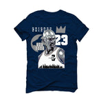 Air Jordan 5 “Georgetown” | illcurrency Navy Blue T-Shirt (The Goat)