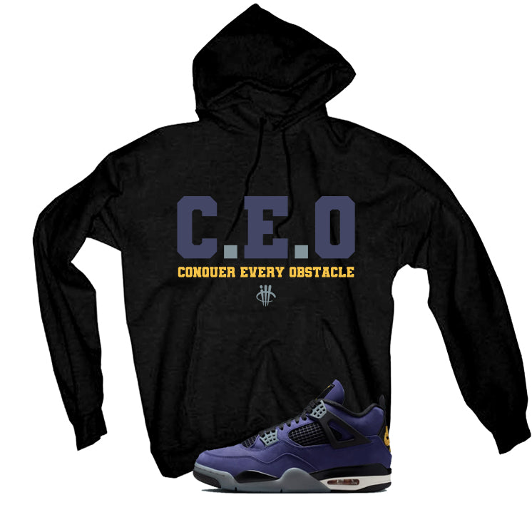 Air Jordan 4 OG Lakers Matching T-Shirt, Sweatshirts & Hoodies Black T-Shirt (Ceo)| illcurrency