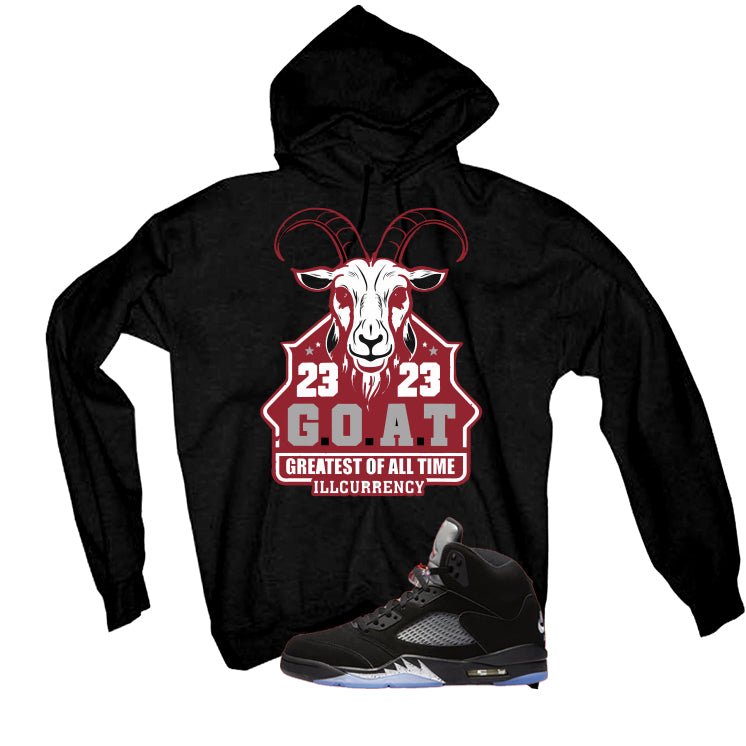 Air Jordan 5 Black Metallic Reimagined Black T-Shirt (GOAT 23)| illcurrency