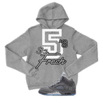 Air Jordan 5 Wolf Grey Matching T-Shirt, Sweatshirts & Hoodies Grey T-Shirt (Stay Fresh)| illcurrency