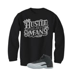 Air Jordan 12 Black/Wolf Grey Black T-Shirt (Hustle By Any Means)| illcurrency