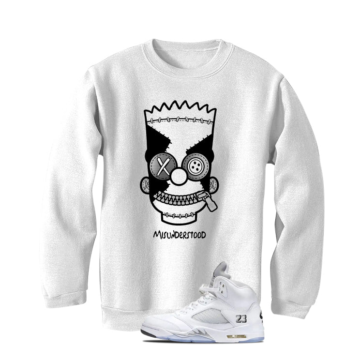Air Jordan 5 OG White Metallic Matching T-Shirt, Sweatshirts & Hoodies White T-Shirt (Misunderstood)| illcurrency