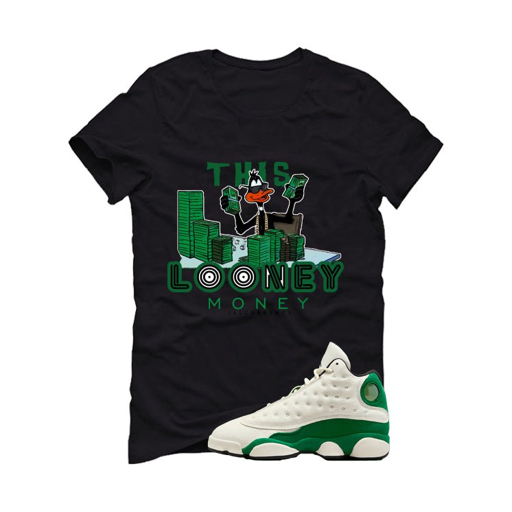 Air Jordan 13 GS Pine Green Black T-Shirt (Looney Money)| illcurrency