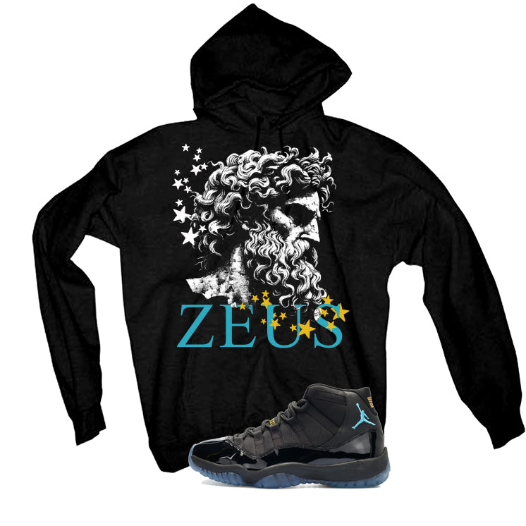 Air Jordan 11 Gamma Blue Matching T-Shirt, Sweatshirts & Hoodies Black T-Shirt (Zeus)| illcurrency