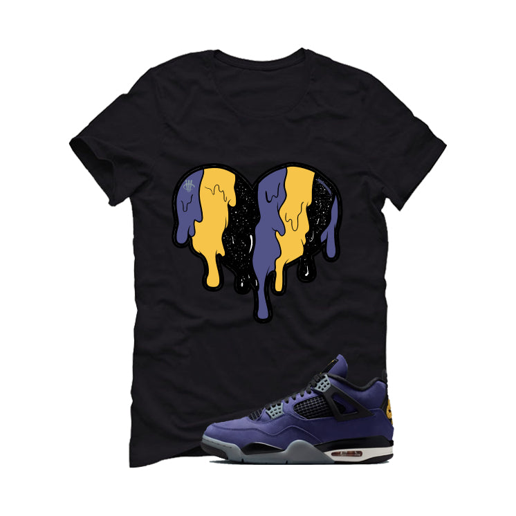 Air Jordan 4 OG Lakers Matching T-Shirt, Sweatshirts & Hoodies Black T-Shirt (Heart)| illcurrency