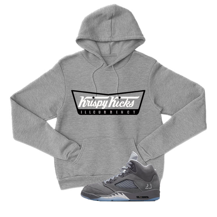 Air Jordan 5 Wolf Grey Matching T-Shirt, Sweatshirts & Hoodies Grey T-Shirt (Krispy Kicks)| illcurrency