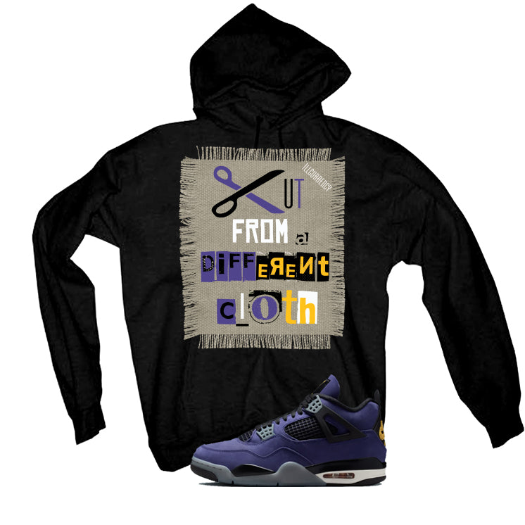 Air Jordan 4 OG Lakers Matching T-Shirt, Sweatshirts & Hoodies Black T-Shirt (Cut from a different cloth)| illcurrency