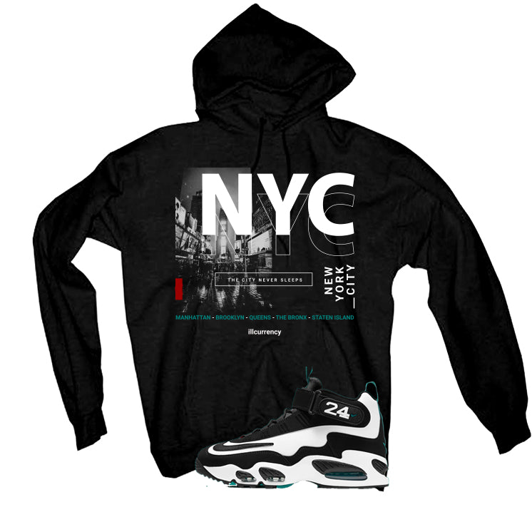 Nike Air Griffey Max 1 Freshwater Matching T-Shirt, Sweatshirts, & Hoodies Black T-Shirt (City Never Sleeps)| illcurrency