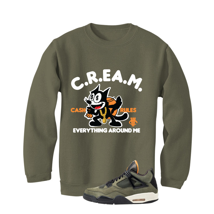 Undefeated x Air Jordan 4 Military Green T-Shirt (Cash Rules)| illcurrency