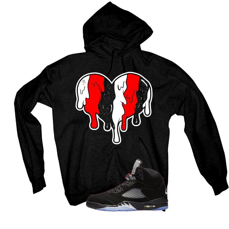 Air Jordan 5 Black Metallic Reimagined Black T-Shirt (Heart)| illcurrency