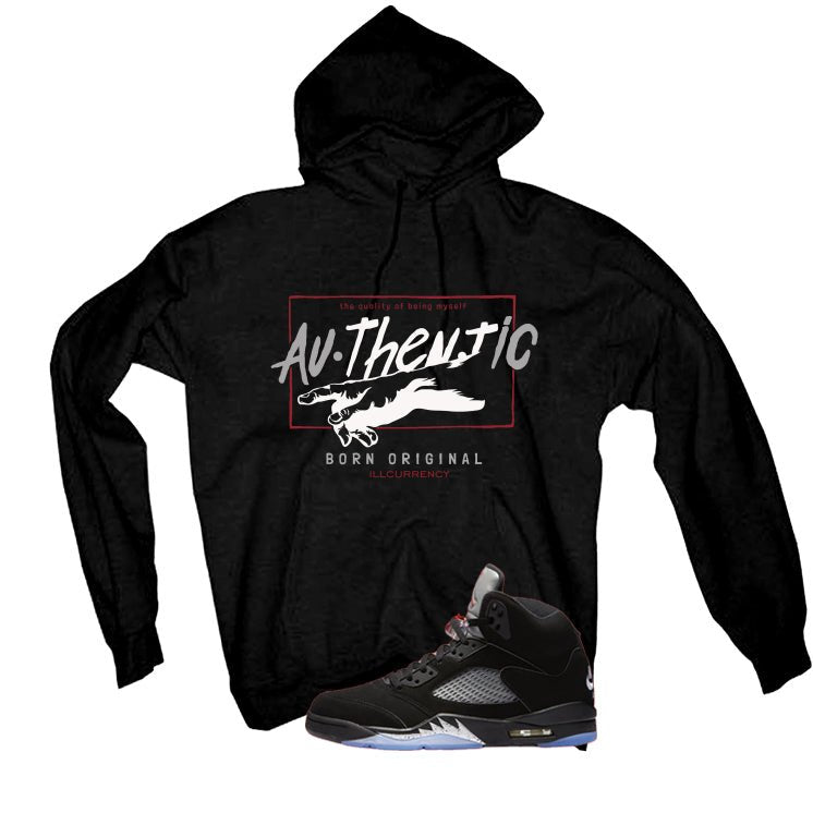 Air Jordan 5 Black Metallic Reimagined Black T-Shirt (Authentic)| illcurrency