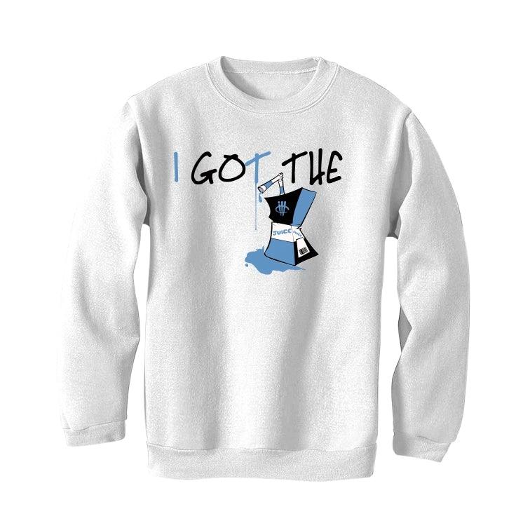 Air Jordan 9 University Blue 2020 White T-Shirt (I got the juice) - illCurrency Sneaker Matching Apparel