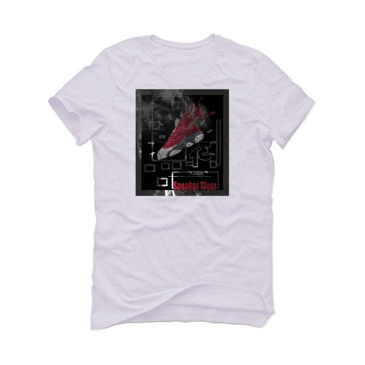 Air Jordan 13 Flint Red 2021 White T-Shirt (Splash 13 Sneaker) - illCurrency Sneaker Matching Apparel