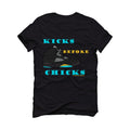 Air Jordan 5 Aqua - Black T-Shirt (KICKS BEFORE CHICKS)