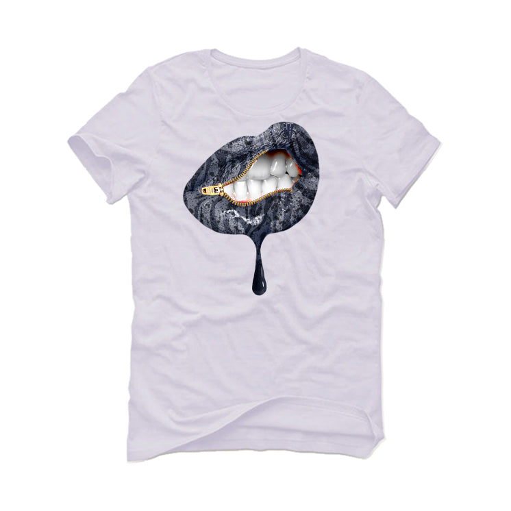 Air Jordan 4 “Midnight Navy” White T-Shirt (LIPS UNSEALED)