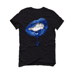 Air Jordan 1 High OG “True Blue” Black T-Shirt (LIPS UNSEALED)