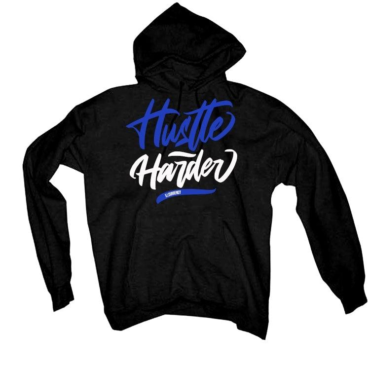Air Jordan 1 Retro High OG “Game Royal” 2020 Black T-Shirt (Hustle Harder) - illCurrency Sneaker Matching Apparel