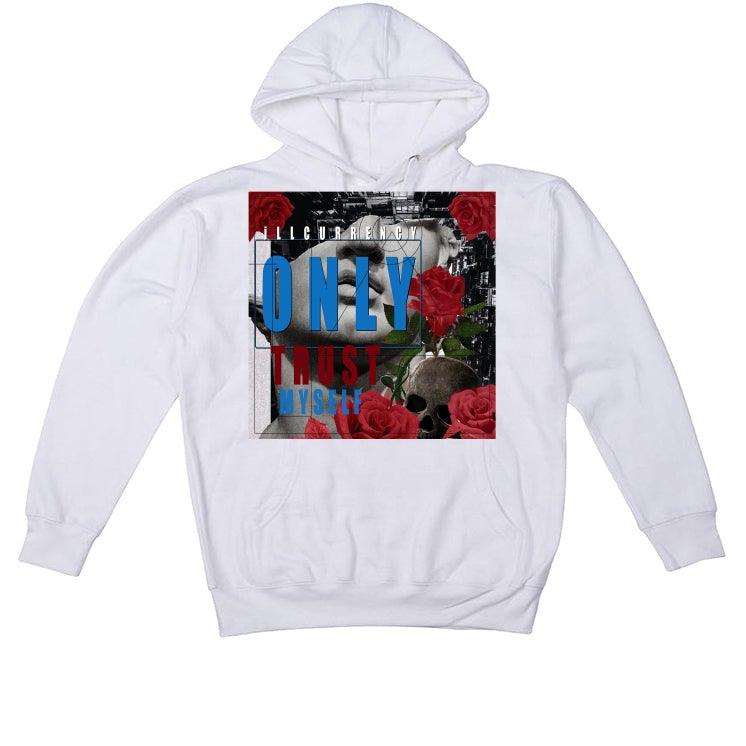 Night Maroon and Team Royal White T-Shirt (ONLY TRUST MYSELF) - illCurrency Sneaker Matching Apparel