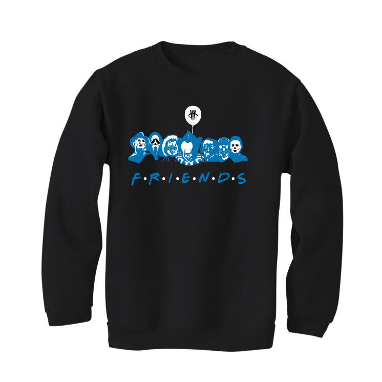 Air Jordan 1 “Dark Marina Blue” Black T-Shirt (F R I E N D S)