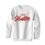 Jordan 4 Retro Fire Red (2020) White T-Shirt (Born Hustler) - illCurrency Sneaker Matching Apparel