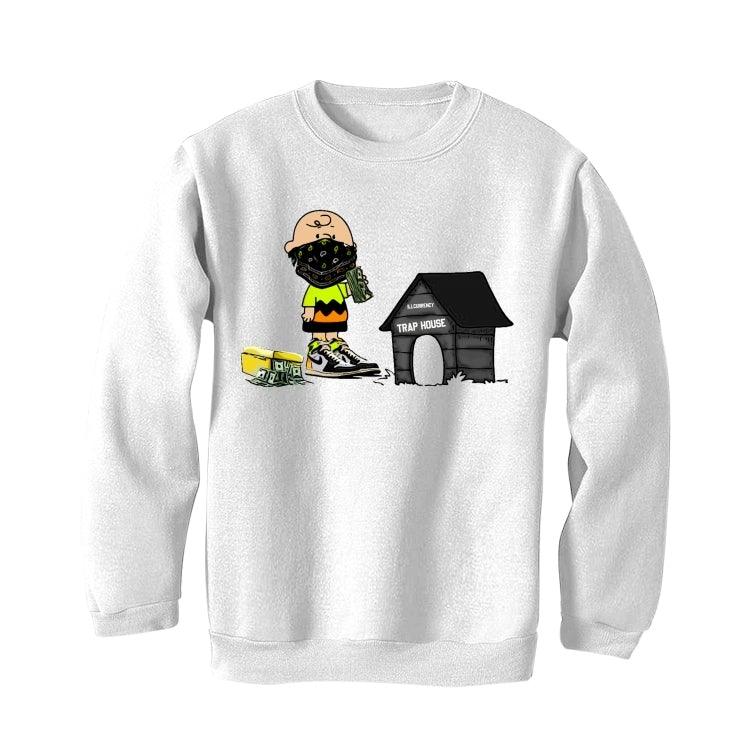AIR JORDAN 1 HI VOLT GOLD 2021 White T-Shirt (Trap House) - illCurrency Sneaker Matching Apparel
