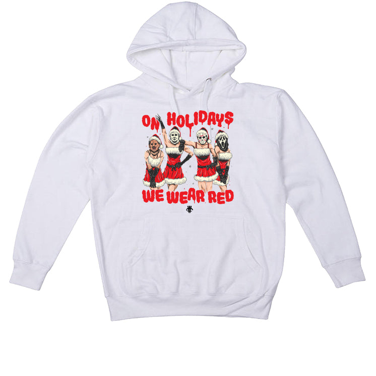 CHRISTMAS UGLY SWEATERS White T-Shirt (WE WEAR RED)