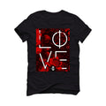 Air Jordan 4 “Red Thunder” Black T-Shirt (LOVE) - illCurrency Sneaker Matching Apparel