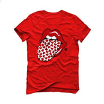 Air Jordan 4 “Red Thunder” Red T-Shirt (HEART TONGUE) - illCurrency Sneaker Matching Apparel