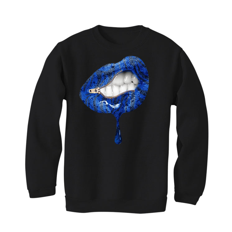 Air Jordan 1 High OG “True Blue” Black T-Shirt (LIPS UNSEALED)