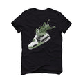 Air Jordan 4 Seafoam aka “Oil Green” - Black T-Shirt (SPLASH 4)