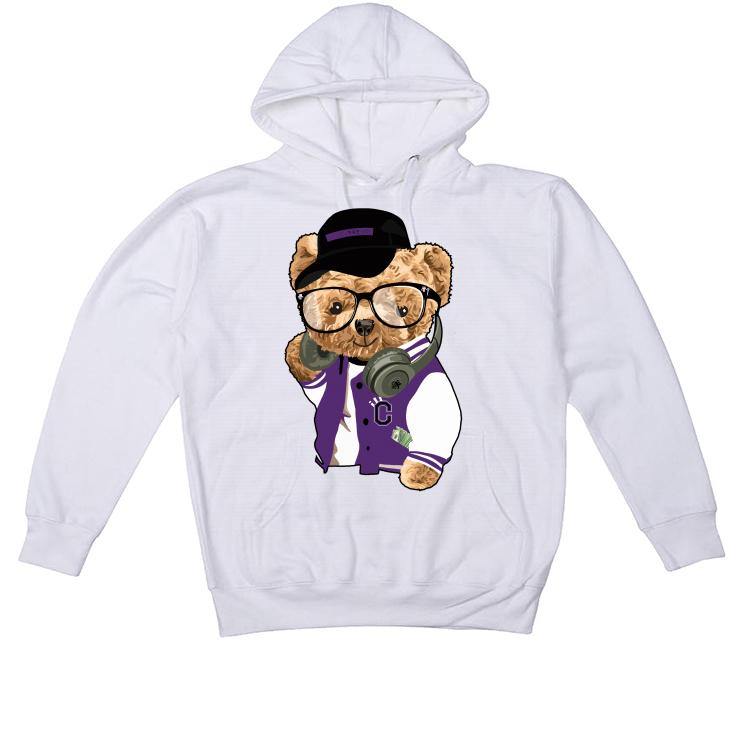 Air Jordan 1 Retro High OG “Court Purple” 2021 White T-Shirt (ill C Bear) - illCurrency Sneaker Matching Apparel