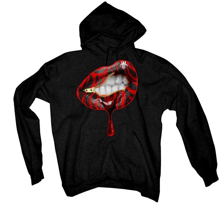 Air Jordan 5 OG Fire Red Silver Tongue 2020 Black T-Shirt (LIPS UNSEALED) - illCurrency Sneaker Matching Apparel