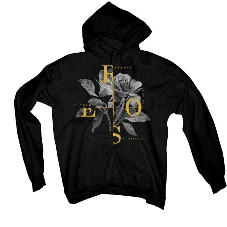 Air Jordan 1 Metallic Gold 2020 Black T-Shirt (Roses) - illCurrency Sneaker Matching Apparel