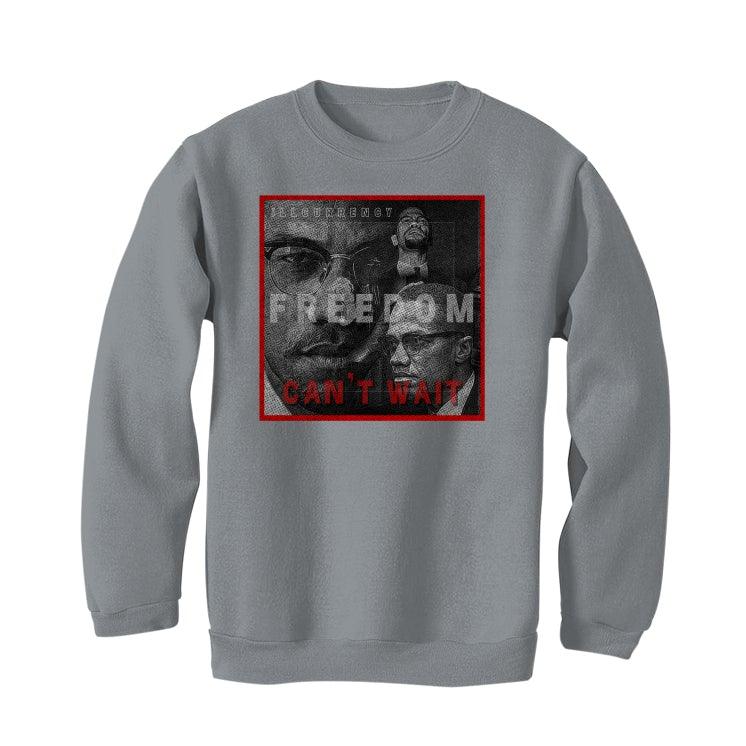 Air Jordan 1 Low “Gym Red/GREY” Grey T-Shirt (FREEDOM CAN'T WAIT) - illCurrency Sneaker Matching Apparel