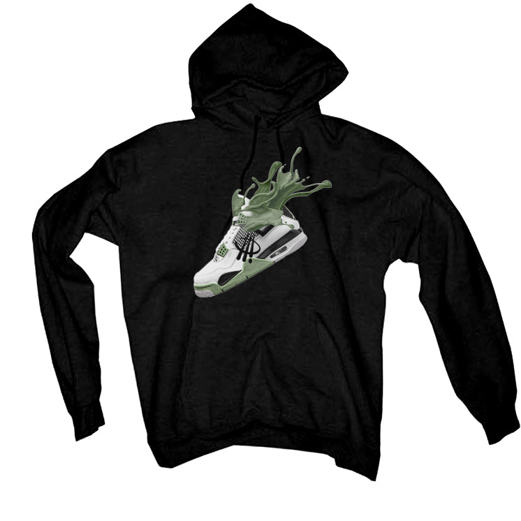 Air Jordan 4 Seafoam aka “Oil Green” - Black T-Shirt (SPLASH 4)