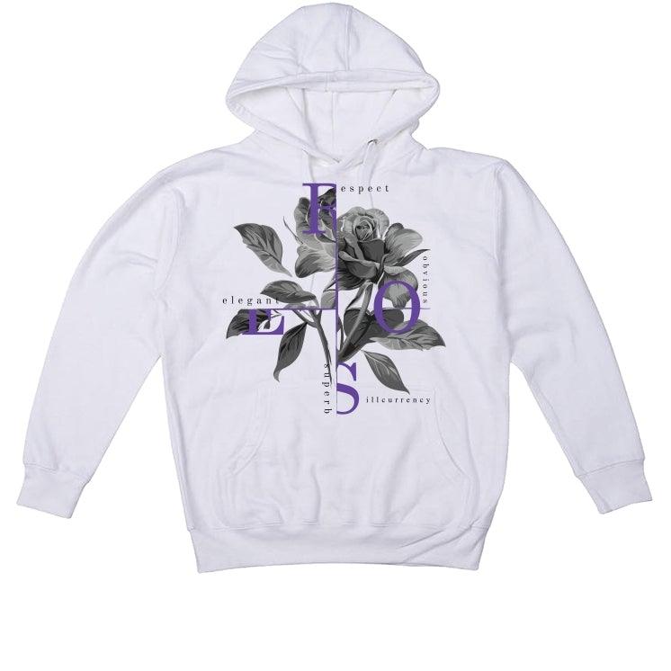 Air Jordan 1 Retro High OG “Court Purple” White T-Shirt (Roses) - illCurrency Sneaker Matching Apparel