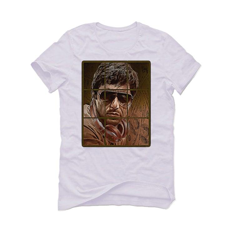 Air Jordan 1 Mid Hits The Trail With Earthy Brown( CHOCOLATE) White T-Shirt (PACINO) - illCurrency Sneaker Matching Apparel